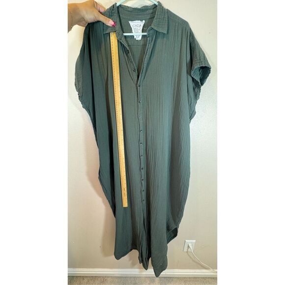 Acacia Swimwear Olive Green Oahu Oversized Dress Coverup Women's Medium - Picture 6 of 9